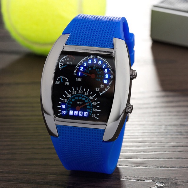 Đồng hồ thể thao unisex Ulzzang đèn led dây cao su mặt bầu thời trang năng động | BigBuy360 - bigbuy360.vn