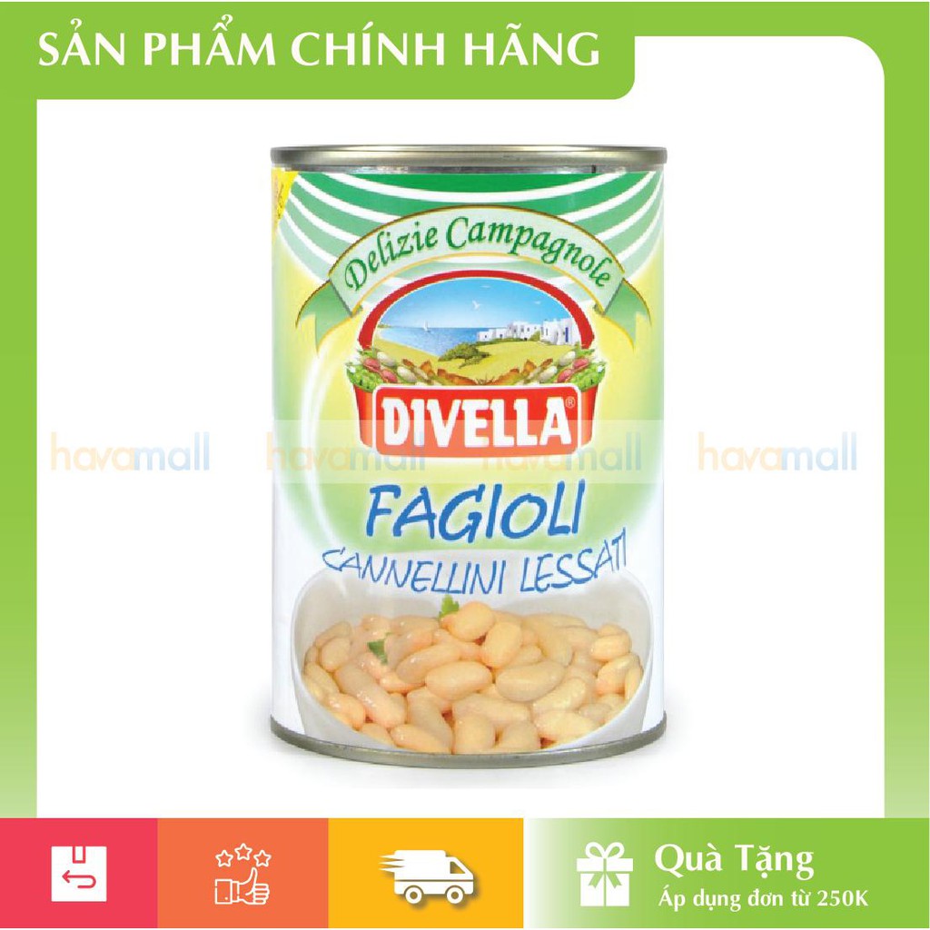 [Hàng nhập khẩu] Đậu bơ trắng Tây Ban Nha đóng hộp Fagioli Bianchi Spagna Divella 400gr