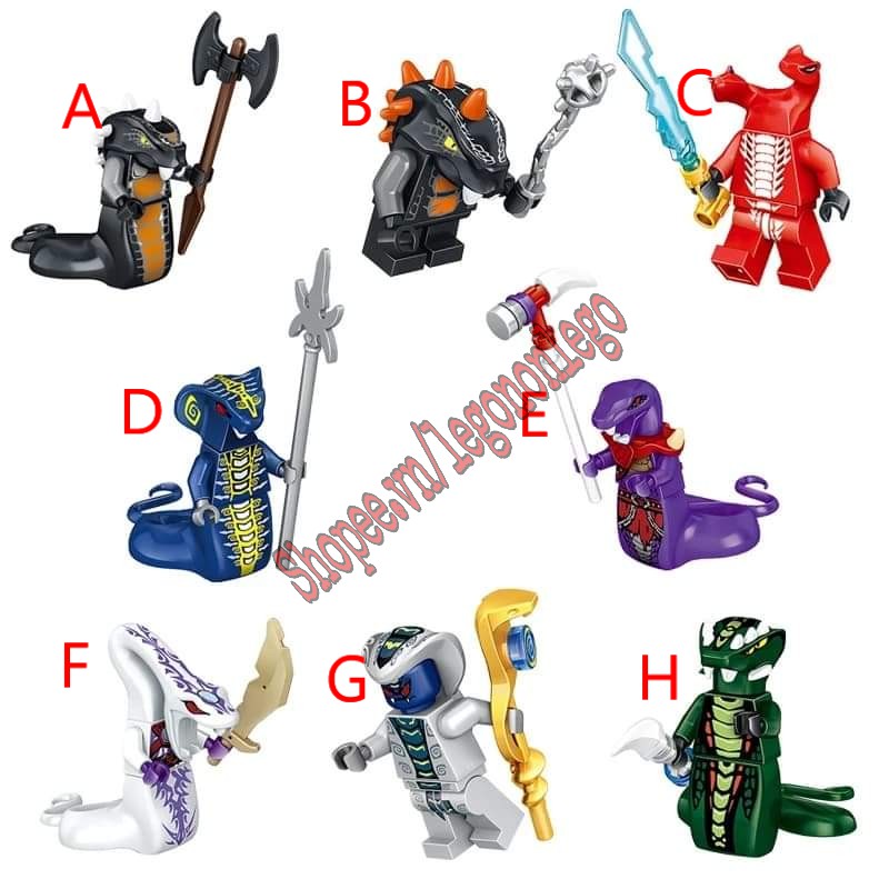 Minifigure nhân vật người rắn Ninjago hãng LELE