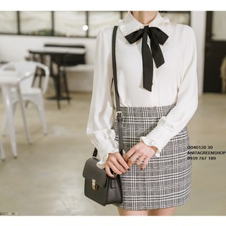 Q040120 ÁO SƠ MI NỮ THẮT NƠ