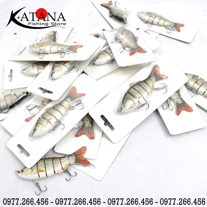 Cá giả 6 khúc câu lure 10cm x 17g, mồi chìm câu lure cá mú cá nhồng, cá giả câu chẽm hiệu quả