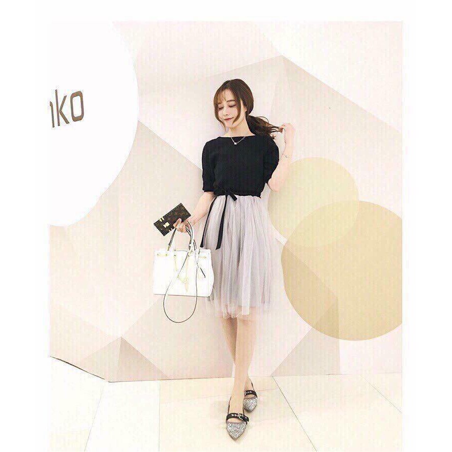 Đầm liền chân voan xòe xinh như búp bê