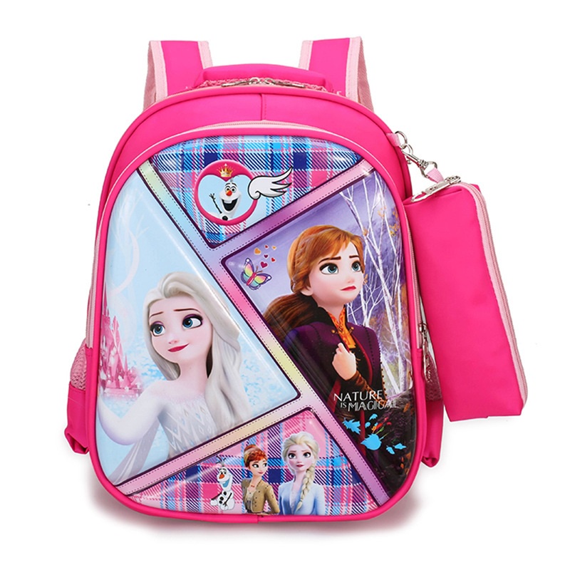 Cặp cho bé gái tiểu học ,balo elsa hình công chúa nhiều ngăn