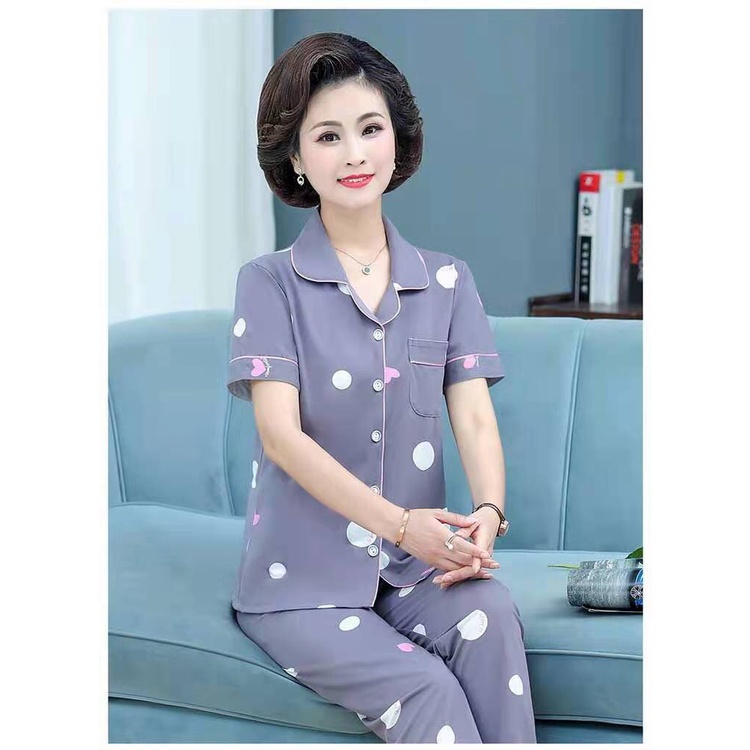 Bộ mặc nhà trung niên nữ - Pijama cho mẹ chất cotton đẹp (HÀNG CÓ SẴN)