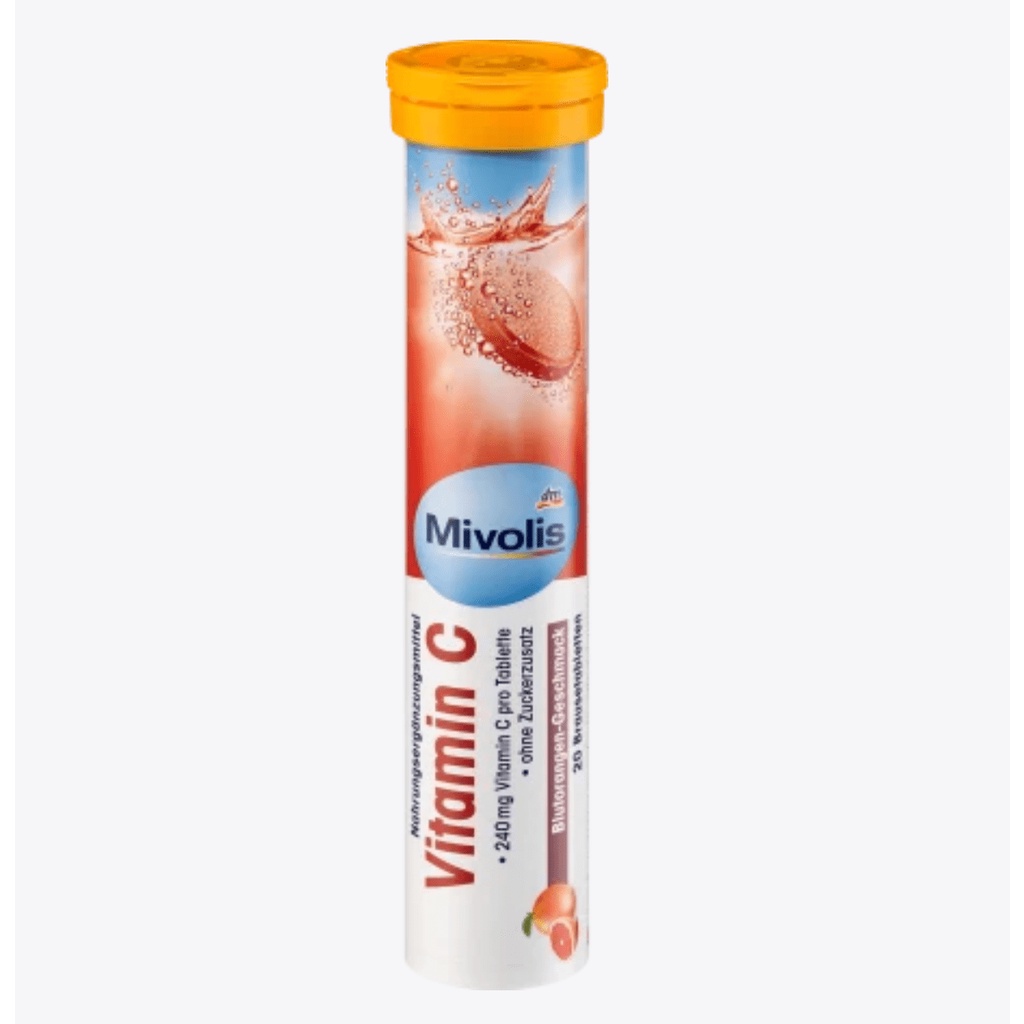 Viên Sủi Mivolis Vitamin C Vitamin tổng hợp khoáng chất tăng đề khá ng ống 20 viên