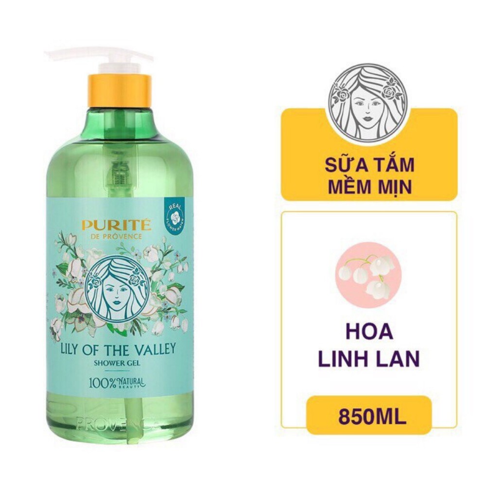 Sữa Tắm Thiên Nhiên Purite Hoa Linh Lan 850ml