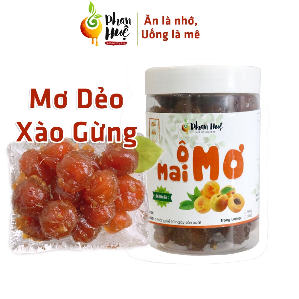 Ô mai xí muội mơ dẻo xào gừng chua ngọt Phan Huệ hộp 100g 300g 500g đặc sản Hà Nội