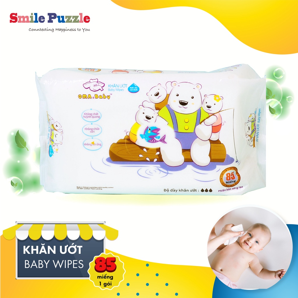 KHĂN ƯỚT OMA & BABY KHÔNG MÙI 85 MIẾNG