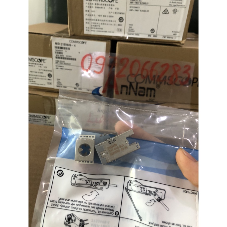 Ổ cắm mạng Cat6A - Modular jack Cat6A Commscope 2153449-2