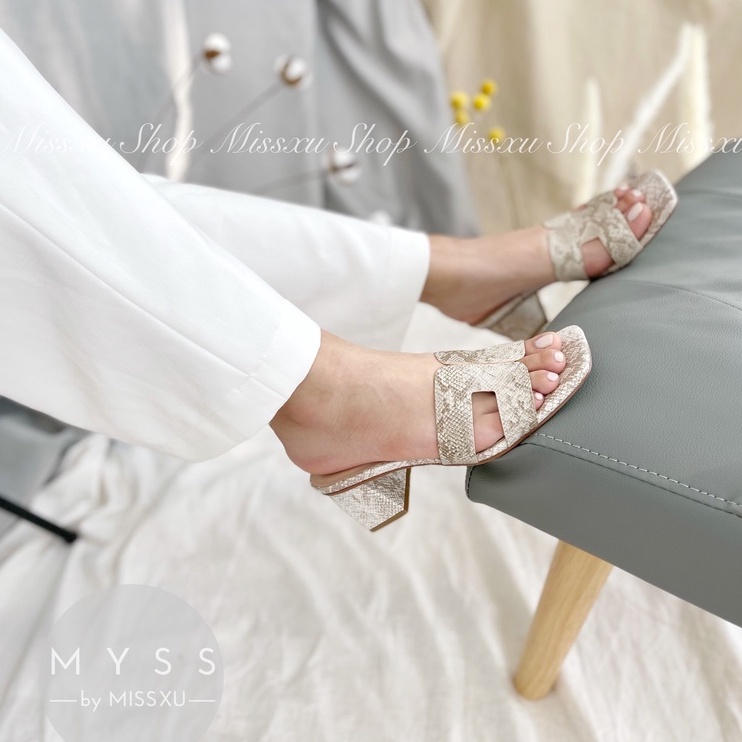 Giày guốc nữ chữ H gót trụ 5cm thời trang MYSS - SU109