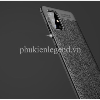 Ốp lưng Samsung Galaxy A71 Vân da Auto Focus ( Đen )