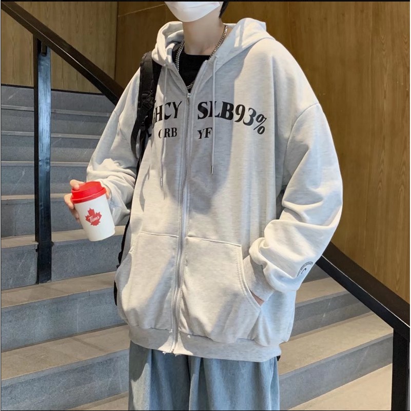 Áo Khoác hoodied Thể Thao Màu Sắc Đơn Giản Phong Cách from rộng áo hoodie dây kéo phong cách Hàn Quốc áo khoác bóng chày nam