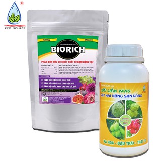 Combo Phân Hữu Cơ BioRich (100g) + Phân Bón Lá Lưỡi Liềm Vàng (250ml) - Tăng trưởng tốt, Cây khỏe mạnh - Nguồn Sinh Thái