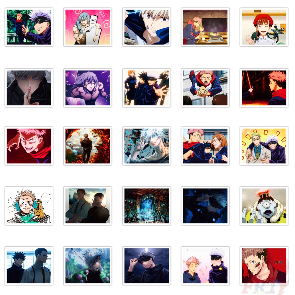 Bộ 50 Miếng Dán Hình Anime Mini Jujutsu Kaisen - Series 08 Chống Thấm Nước Thời Trang