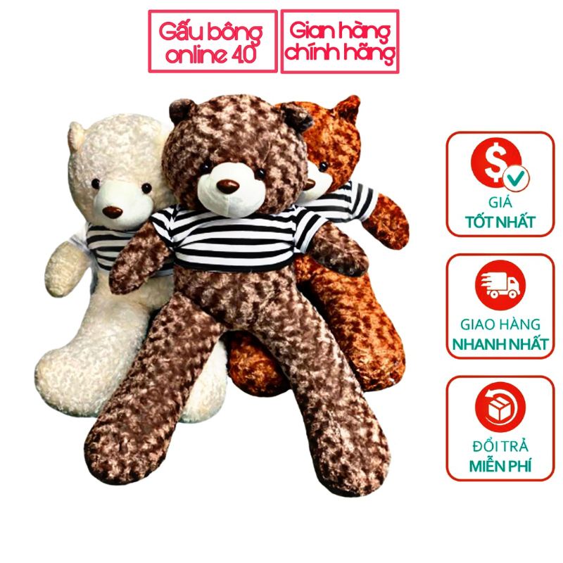 Gấu Bông Teddy chính hãng màu nâu giá rẻ khổng lồ 1m - 1m3