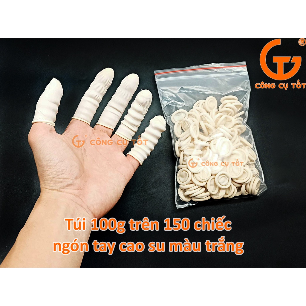 Túi 100g bao ngón tay cao su gồm 150+ chiếc