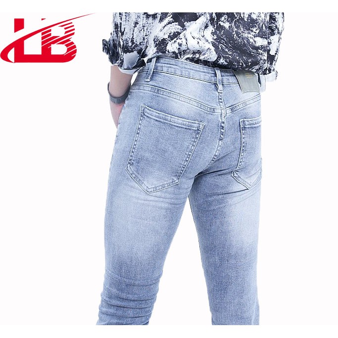 Quần Jean Nam Lb, Vải Jean Denim Co Giãn, Màu Xanh Sáng Trơn Thời Trang , Phom Skinny, Chiều Dài quần 92cm | BigBuy360 - bigbuy360.vn