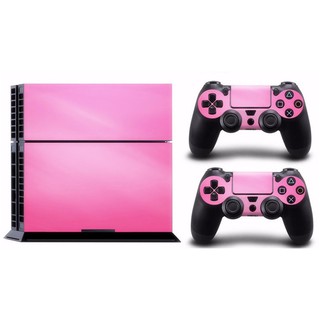 Decal Dán Máy Chơi Game Ps4 Màu Hồng + 2 Tay Cầm Điều Khiển