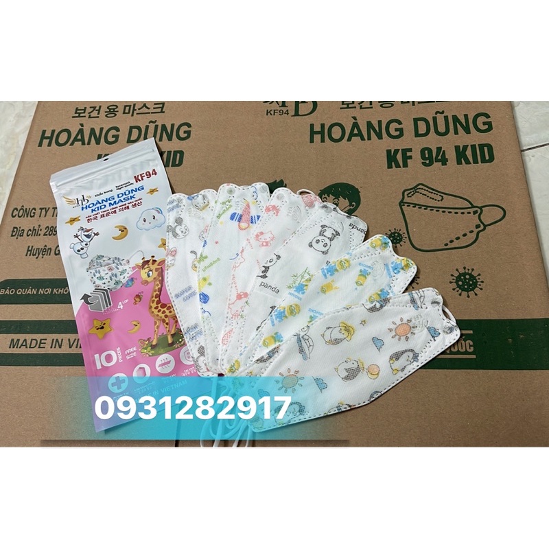 khẩu trang bé kf94 An Phong + Hoàng Dũng+ Tiến hùng  túi 10cai