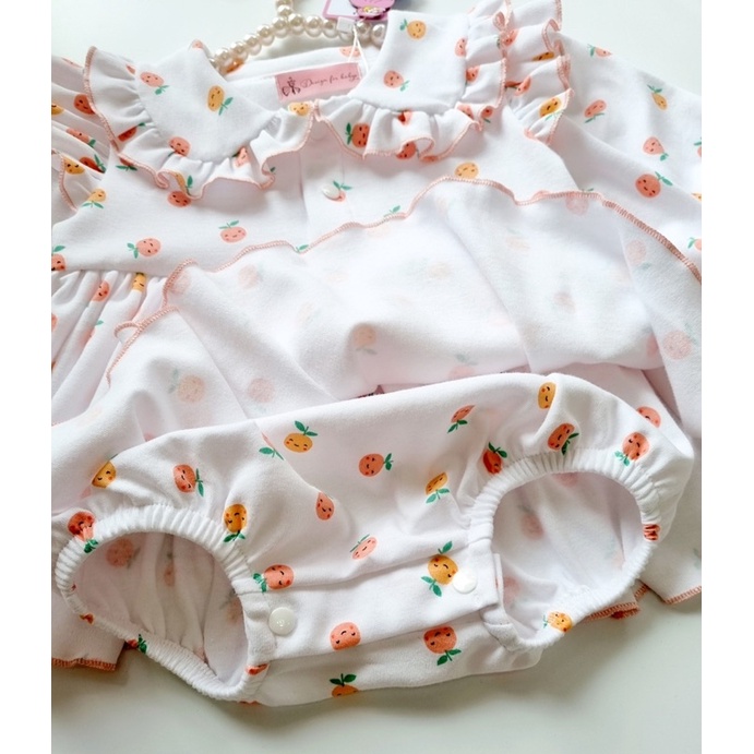 Body Váy Hoạ Tiết Quả Cherry Đỏ Chất Muslin Cao Cấp Cho Bé Gái 3 Đến 12kg [A007]