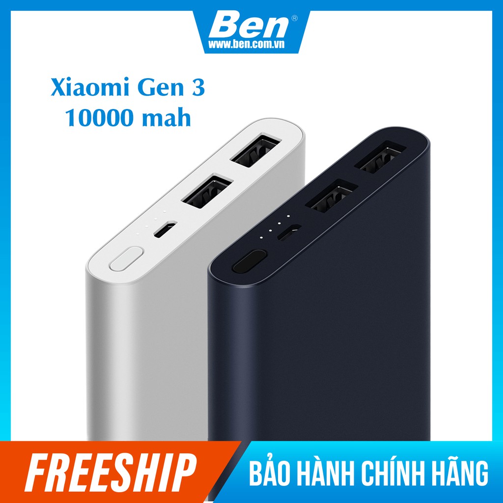 Sạc dự phòng Xiaomi 10000mAh Gen 3 – Xiaomi Mi 18W/45W Fast Charge Power Bank chính hãng