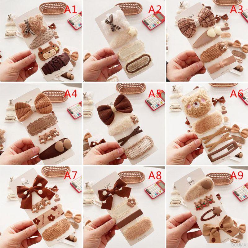 Set 4 kẹp tóc tùy chọn kiểu dáng hoạt hình dễ thương