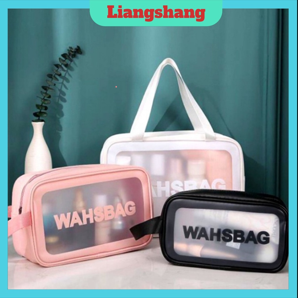 Túi đựng mỹ phẩm du lịch chống nước-Sét 3 túi trong suốt đựng đồ mỹ phẩm du lịch thời trang