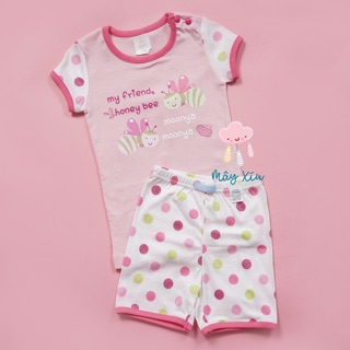 (80,85,90) Bộ cotton Moonya xuất hàn con ong hồng