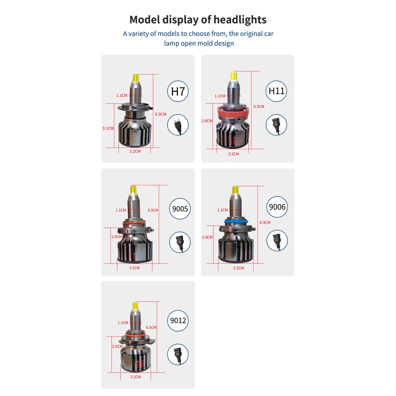 [Nâng Cấp Sự Nâng Cấp] 1 Cặp Đèn Pha LED Ô Tô 360° Bóng Đèn Phá Sương Mù H7 H11 H8 9005 9006 HB3 HB4 9012 HIR2 Cho Xe Hơi