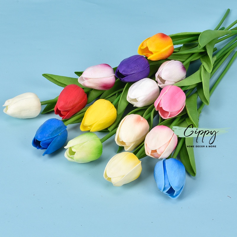 Hoa tulip, hoa nhân tạo trang trí chụp ảnh (nhiều màu) - phụ kiện trang trí - Gippy Decor