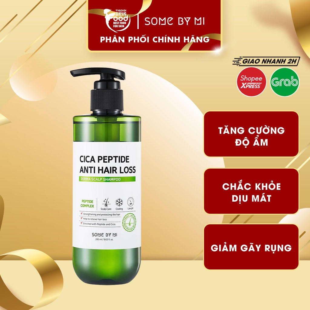 [285ml] Dầu Gội Ngăn Tóc Gãy Rụng Some By Mi Cica Peptide Anti Hair Loss Derma Scalp Shampoo