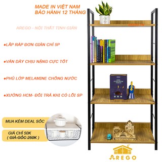 KỆ SÁCH GỖ 4 TẦNG KIỂU HÀN