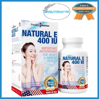 Viên Uống Bổ Sung Vitamin E Natural E 400IU Principle Nutrione (Hộp 60 Viên)