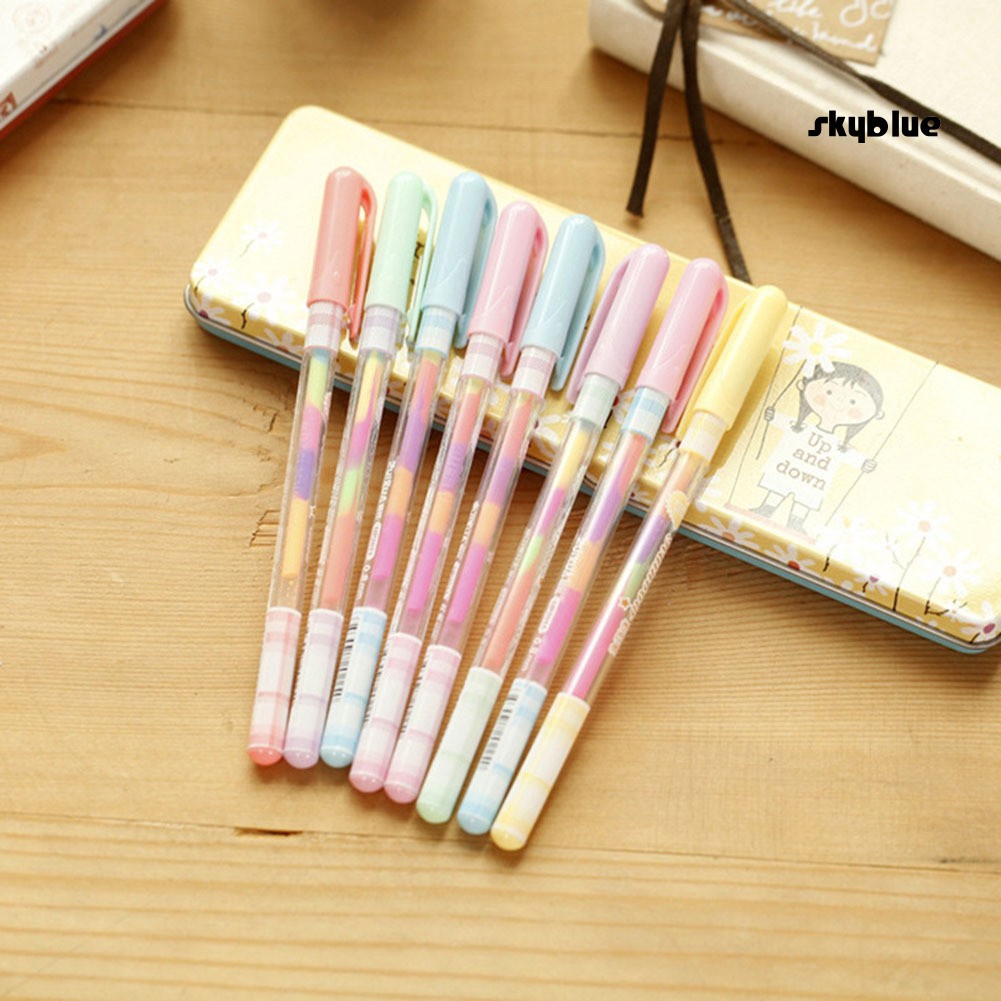 [Mùa tựu trường]0.8mm Colorful Painting Highlighter Marker Gel Ink Pen Office School Stationary