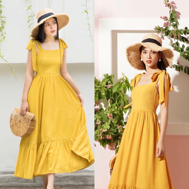 Maxi lỡ hai dây cột nơ xinh yêu