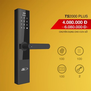 Khóa cửa vân tay - thẻ từ - mã số - chìa khóa cơ ts 2000 plus