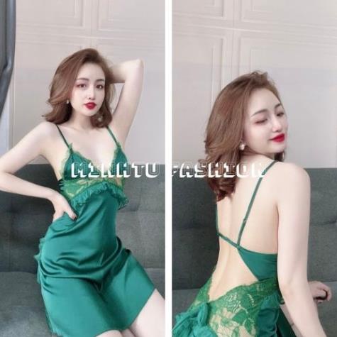 Váy Ngủ Sexy, Đầm Ngủ 2 Dây, Có Tăng Đơ, Phối Ren Chất Lụa Satin Phối Ren ( Kèm Quần ), Hàng May Kỹ Form Chuẩn Size Dưới | BigBuy360 - bigbuy360.vn