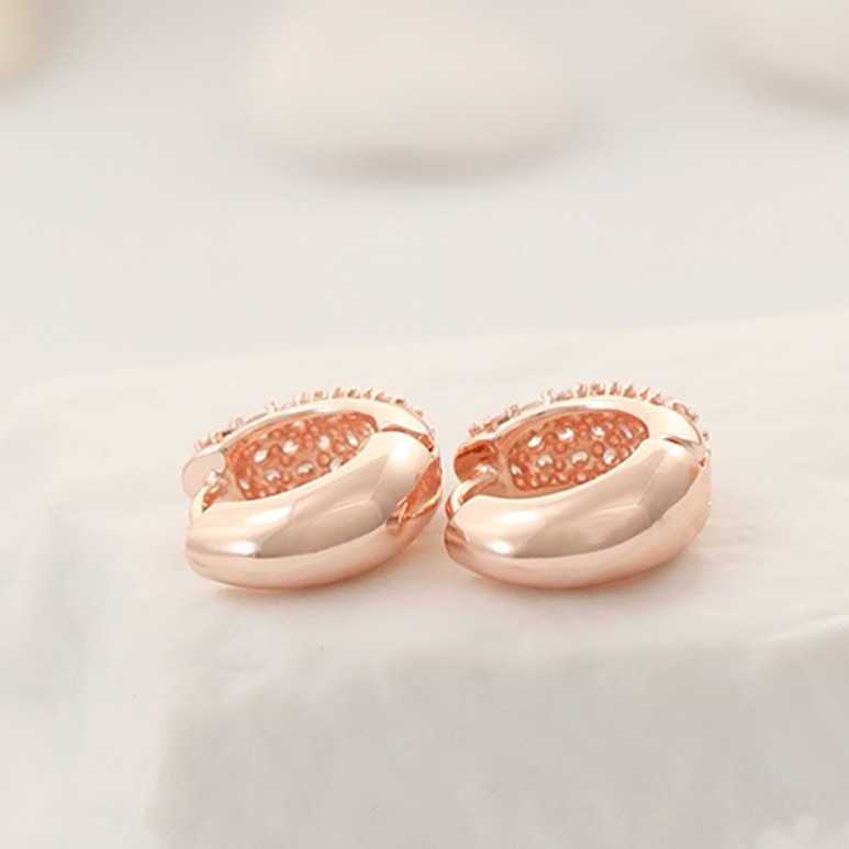 14K Gold-Coated Zircon Earring Ring Round Ear Buckle Fashion Ear Clip Ear Jewelry 013