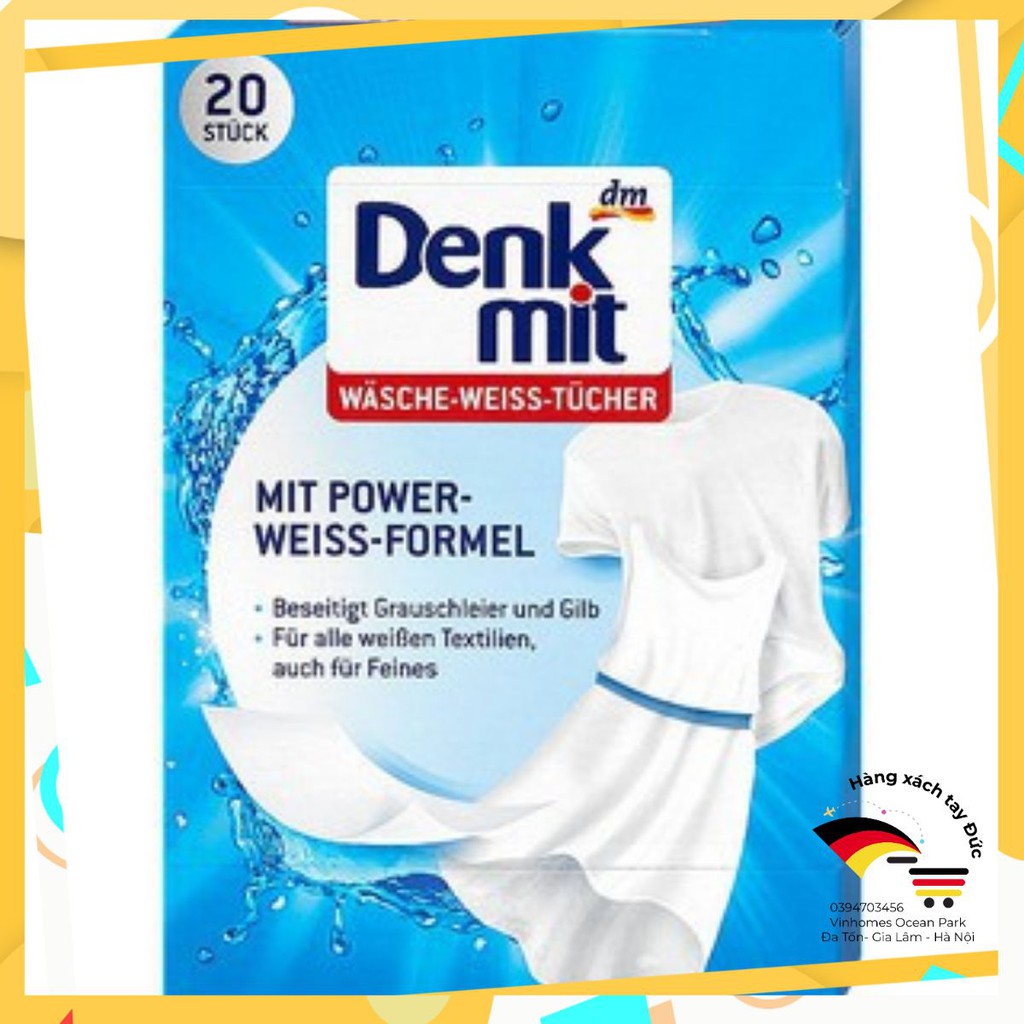 [HÀNG ĐỨC CHÍNH HÃNG] Tẩy trắng quần áo Denkmit 20 miếng - EGMART