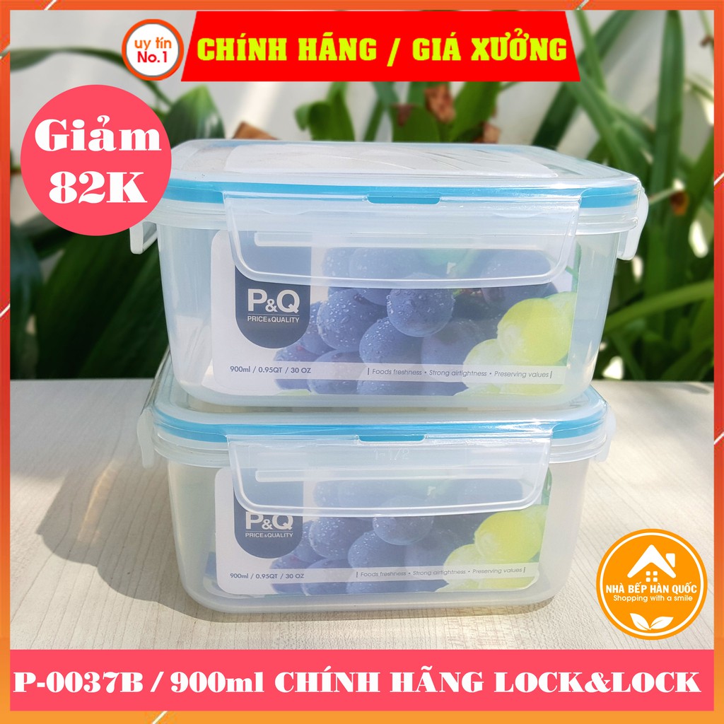 Hộp nhựa đựng thực phẩm, hộp bảo quản thực phẩm, hộp đựng thức ăn Lock&Lock 900ml P-037B