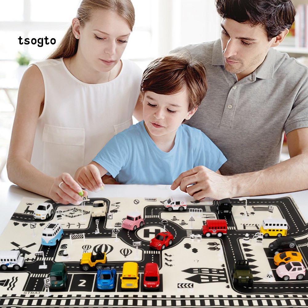 Thảm / đồ chơi hình biển báo giao thông Tsogto thú vị cho bé kích thước 83X59Cm