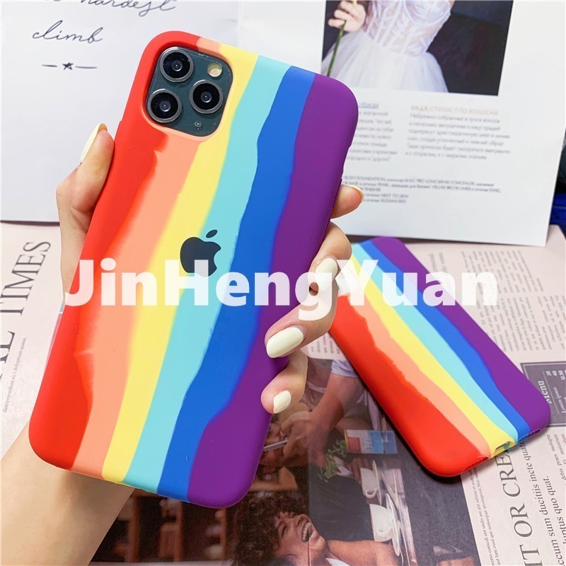 Ốp lưng mềm màu cầu vồng chống rơi cho IPhone 11 12 Pro Max Mini X XS Max XR 6S 7 6 8 Plus SE2 | BigBuy360 - bigbuy360.vn