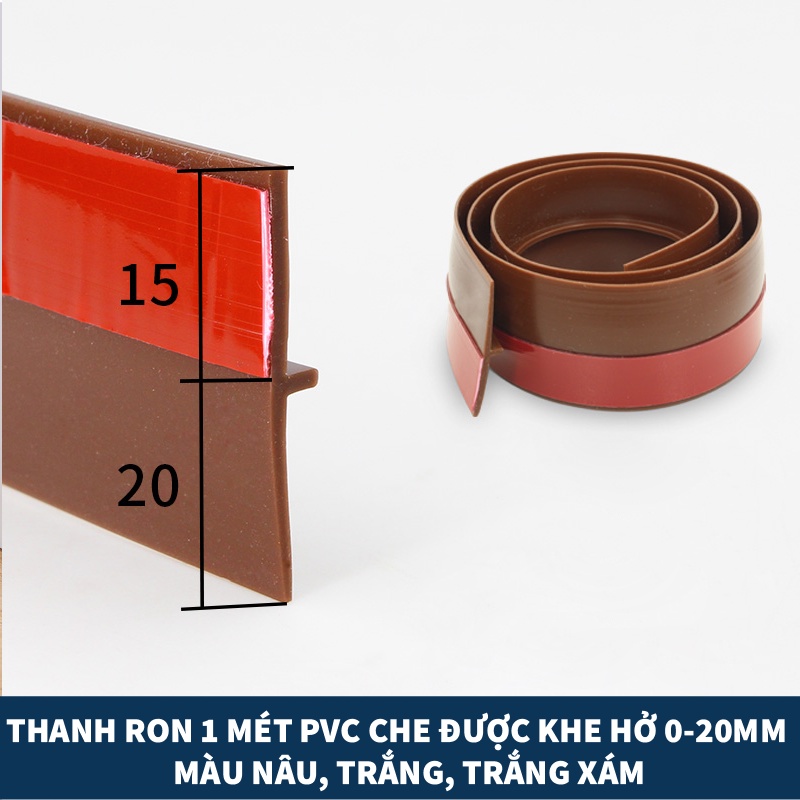 Ron Chặn Khe Cửa, Miếng Chặn Dán Chân Cửa Dài 1 Mét, Chống Bụi, Chống Côn Trùng - PVC Cao Cấp