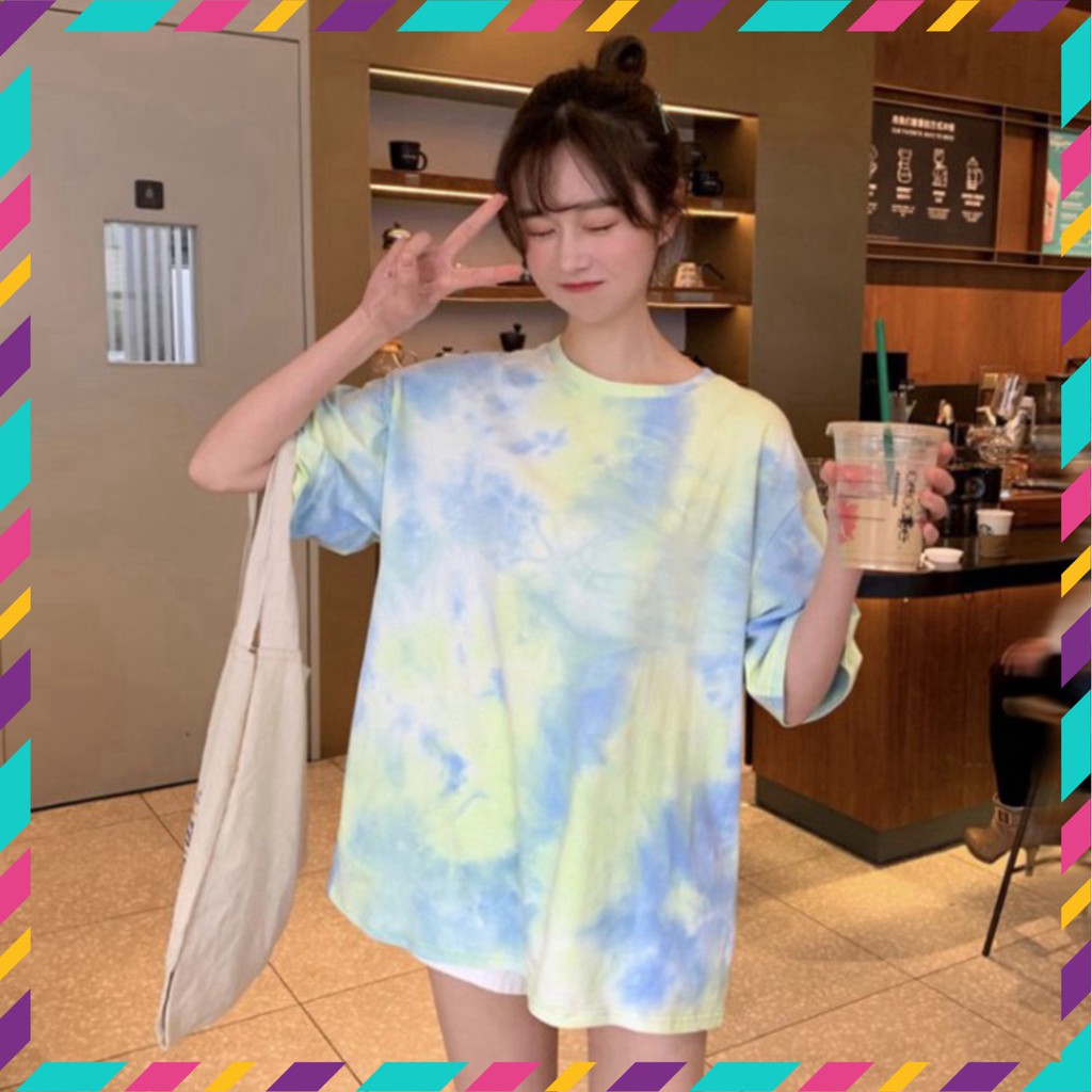 Áo Thun Tay Lỡ Form Rộng Loang Màu Siêu Hot🍁 Unisex nam nữ đều mặc được | BigBuy360 - bigbuy360.vn