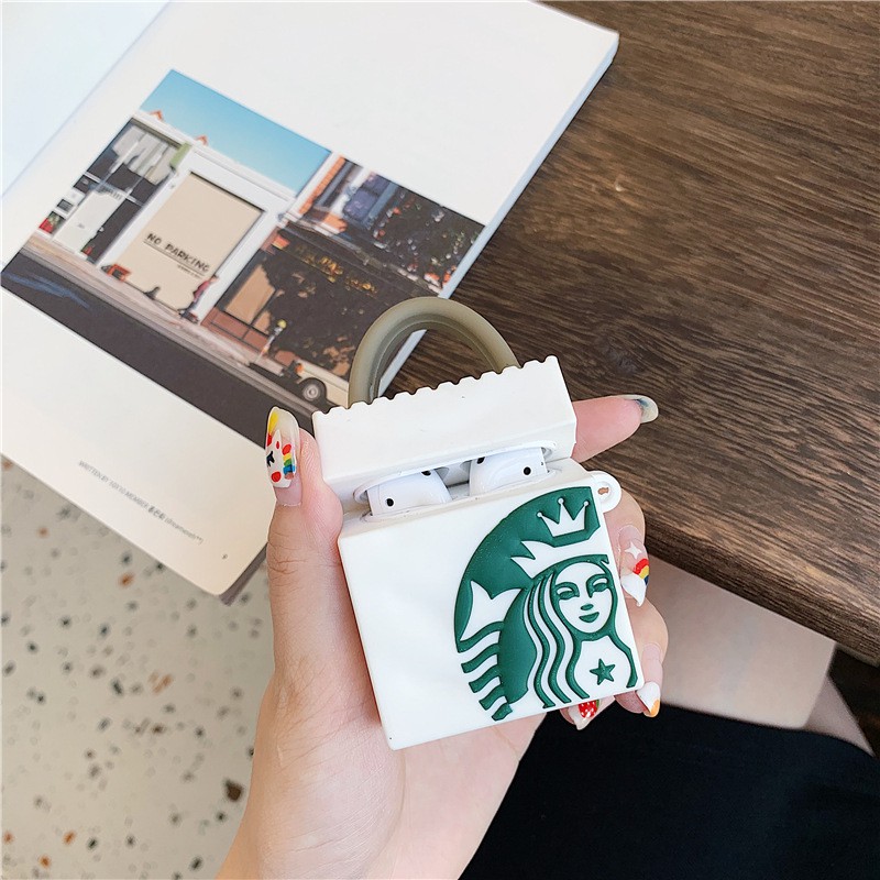 [Kem Starbucks] Ốp tai nghe bluetooth case airpod 2/Pro_Vỏ đựng tai nghe Airpods bằng silicon