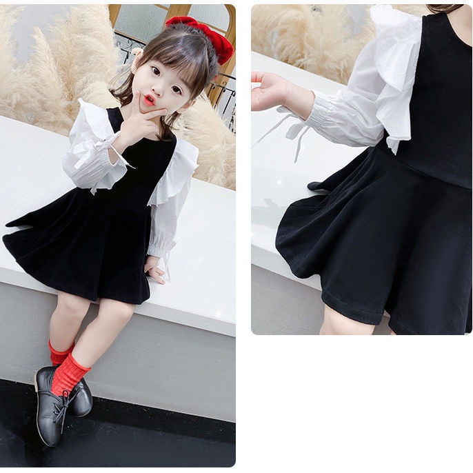 Đầm Công Chúa Tay Dài Thời Trang Xuân Hè Hàn Quốc Dễ Thương Cho Bé Gái