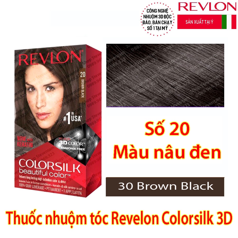 Thuốc nhuộm tóc Revlon Colorsilk số 20 (Brown Black)