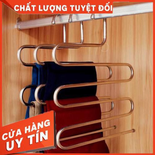 [XẢ KHO+FREE SHIP]  Móc treo quần áo 5 tầng inox