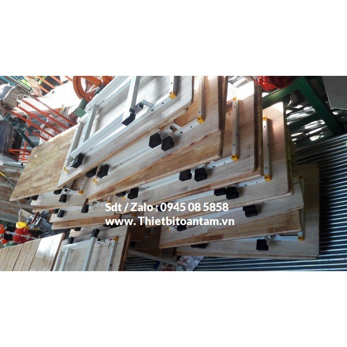 Bàn học gỗ cao su đa năng gấp gọn thông minh