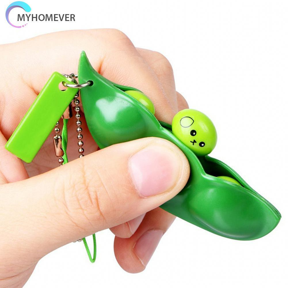 Pop It Fidget Đồ chơi Sensory Fidget Đồ chơi Squeeze Pea Beans Relieve Stress Fun Game Keychain Decor